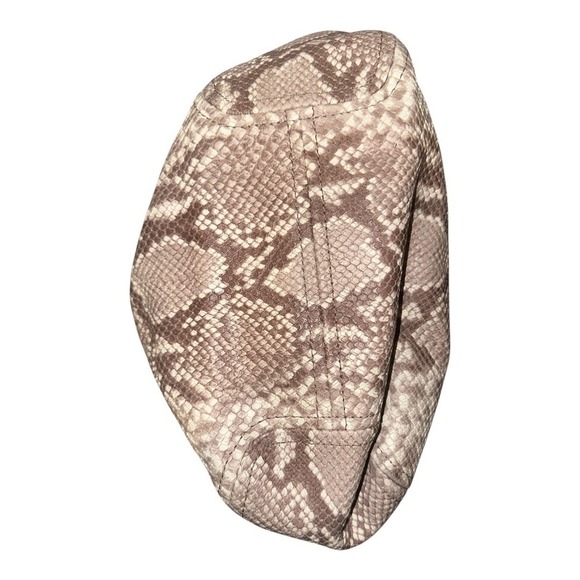 Michael Kors Fulton Brown Snakeskin Hobo Shoulder Bag - Picture 5 of 9